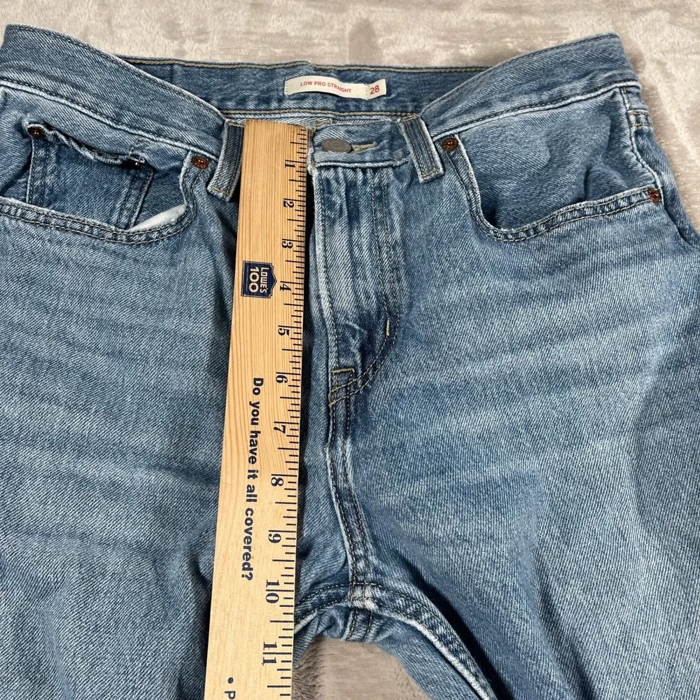 Levi's Women's Jeans Low Pro Straight Denim Distressed Casual 28 Blue - Picture 4 of 9